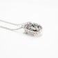 Micro-setting Pigeon egg shape G color necklace, sterling silver