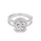 Micro-setting brilliant diamond color Lab created stones array of stars Solitaire ring, sterling silver. (3 carat)