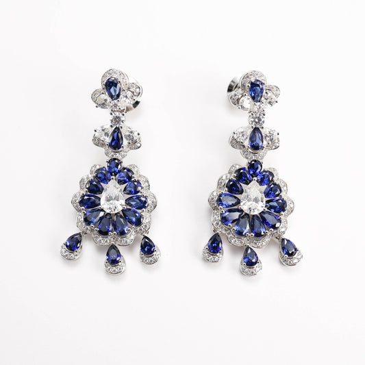 Modern blue waterdrop earrings