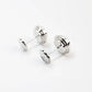 Micro-setting firework cut Lab created stones CNC engraving ear studs, sterling silver