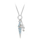 Micro-setting Lab created stones designer piece The Sea snail and Seahorse necklace, sterling silver