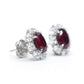 Promotional design Micro-setting Ruby color lab created stones oval shape diana earrings, sterling silver