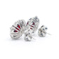 Boucles d'oreilles diana de forme ovale en pierres créées par un laboratoire de couleur rubis micro-serti, argent sterling