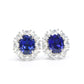 Promotional design Micro-setting Sapphire color lab created stones oval shape diana earrings, sterling silver