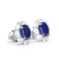 Promotional design Micro-setting Sapphire color lab created stones oval shape diana earrings, sterling silver