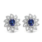 Micro-setting Sapphire color Rose-cutting Lab created stones Apollo earrings, sterling silver.
