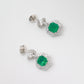 Promotional design: Micro-setting Multi-purpose emerald color Lab created stones square shape earrings and pendant, sterling silver