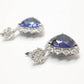 Micro-setting Sapphire color Hearts of Oceans earrings, sterling silver