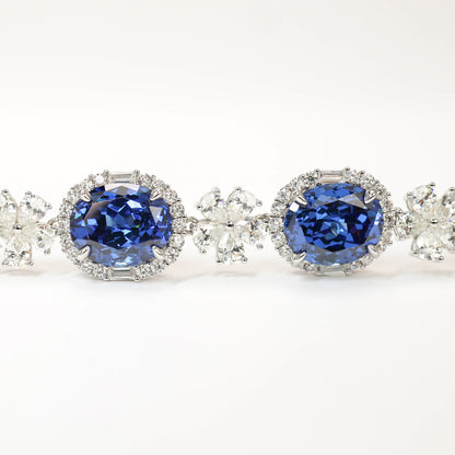 Sapphire color Oval shape fully studded fancy bracelet