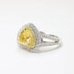 Promotion design：Micro-setting Yellow diamond color Lab created stones Heart shape ring