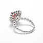 Micro-setting Square shape Red lace ring, sterling silver