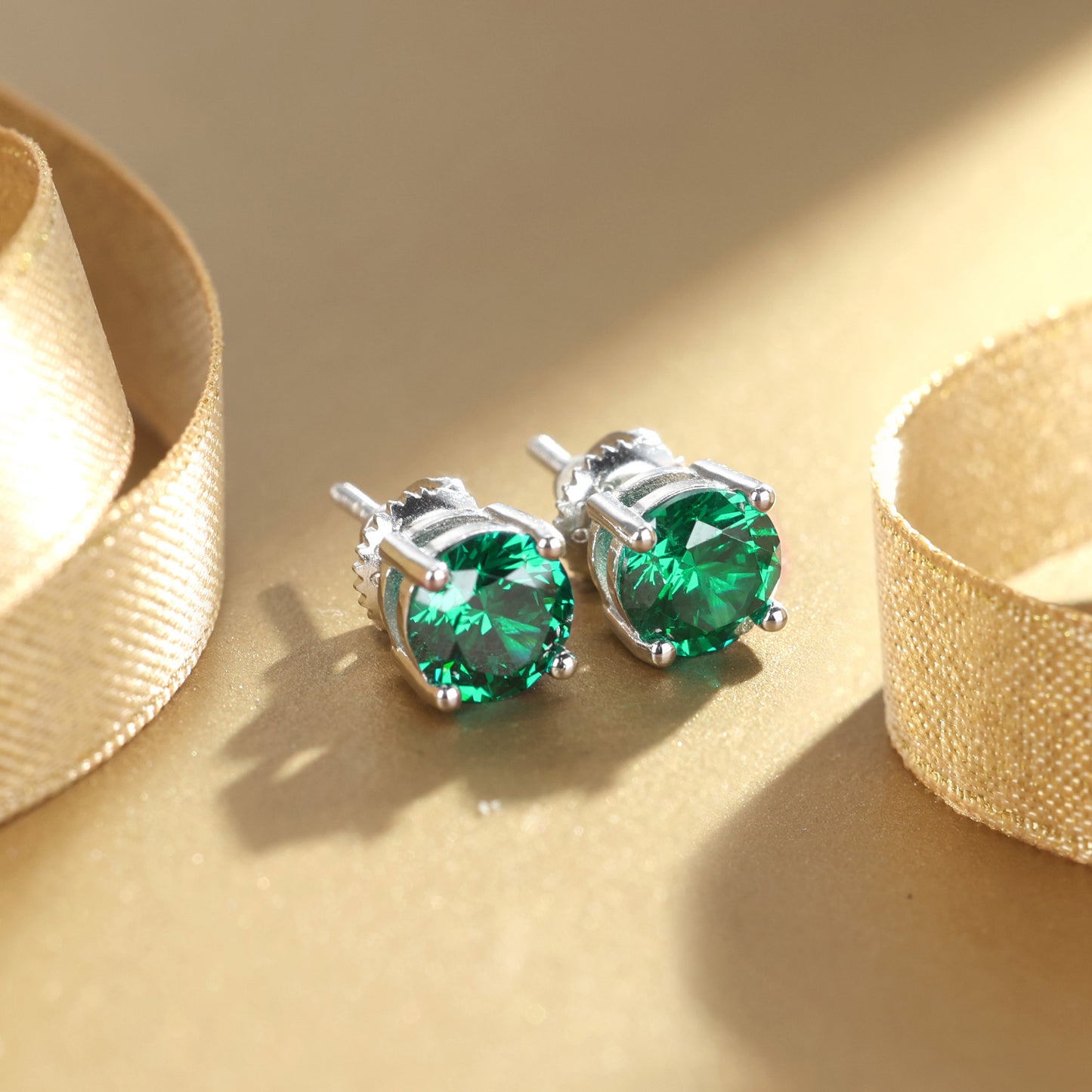 Promotional design Paraiba color Lab created stones small ear studs screw design, sterling silver