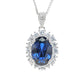 Micro-Fassung Sapphire Color Lab erstellte Steine ​​Diana-Halskette, Sterlingsilber (6 Karat)