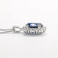 Micro-setting Sapphire color Lab created stones Diana necklace, sterling silver (6 carat)