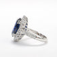 Micro-Fassung Sapphire Color Lab erstellte Steine ​​Diana-Ring, Sterlingsilber