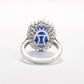 Promotional design Micro-setting Sapphire color Lab created stones Diana ring, sterling silver