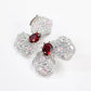 Special Offer Micro-setting ruby-pink-white color Lab created stones artistic butterflies' earrings, sterling silver.