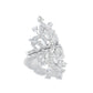2 in 1 Micro-setting Clear Diamond color Lab created stones Palace multipurpse ring, sterling silver