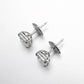 Micro-setting Rectangular emerald-cut Lab created stones ear studs, sterling silver