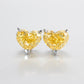 Promotion design：Vivid yellow diamond color heart shape ear studs