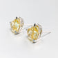 Promotion design：Vivid yellow diamond color heart shape ear studs