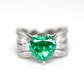 Special offer Micro-setting Paraiba green color Lab created stones heart ring, sterling silver