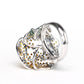 Micro-setting golden Shell pearl Lab created stones Treasures fill the home ring, sterling silver