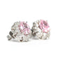 Micro-setting Pink color peach blossom earrings, sterling silver