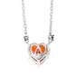 Micro-setting dark Fanta color heart shape necklace, sterling silver