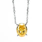 Collier en forme d'oeuf de pigeon de couleur jaune micro-serti, argent sterling