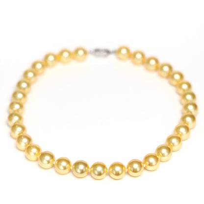 Limited edition Golden Shell pearl necklace，sterling silver.