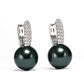 Special offer Micro setting blackish green Shell pearl Ear clip，sterling silver