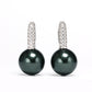 Special offer Micro setting blackish green Shell pearl Ear clip，sterling silver