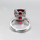 Micro-setting Ruby color Lab created stones Athens ring, sterling silver