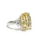 Customized piece. Micro-setting Yellow diamond color Lab created stones Pigeon egg ring, sterling silver