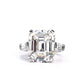 Mikrogefasster Smaragdschliff Labor erstellte Steine ​​Dream of Stars Ring Sterlingsilber. (20 Karat)