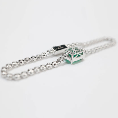 Micro-setting Rectangular emerald-cut Bubble chain bracelet