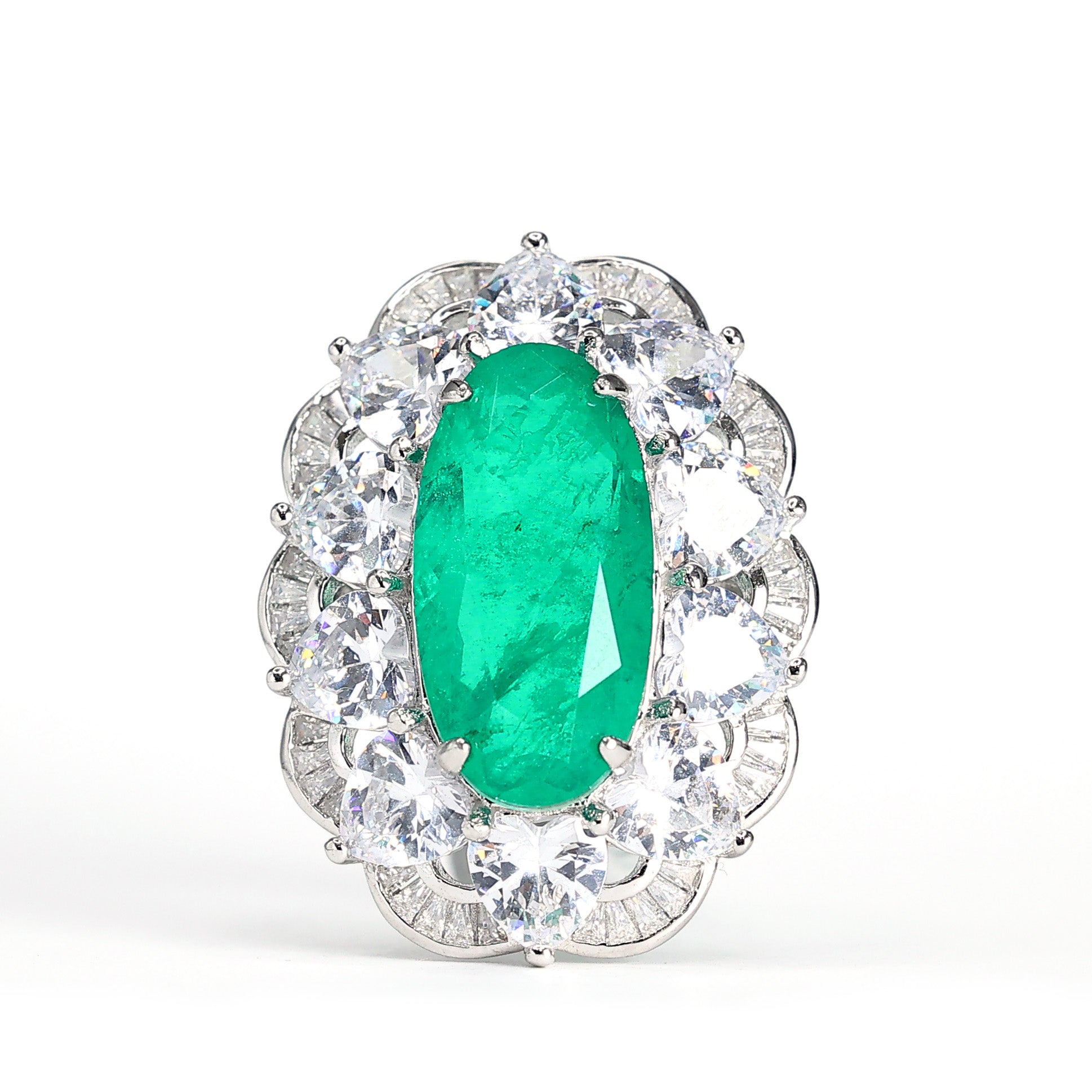 Special offer Micro-setting emerald color Lab created stones Oval fanc ...