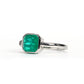 Special offer Micro-setting emerald color Lab created stones square ring, sterling silver