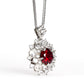 Micro-setting Ruby color irregular necklace, sterling silver