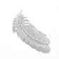 Special offer Customized only 1 piece. Micro-setting White color Lab created stones The feather brooch, sterling silver