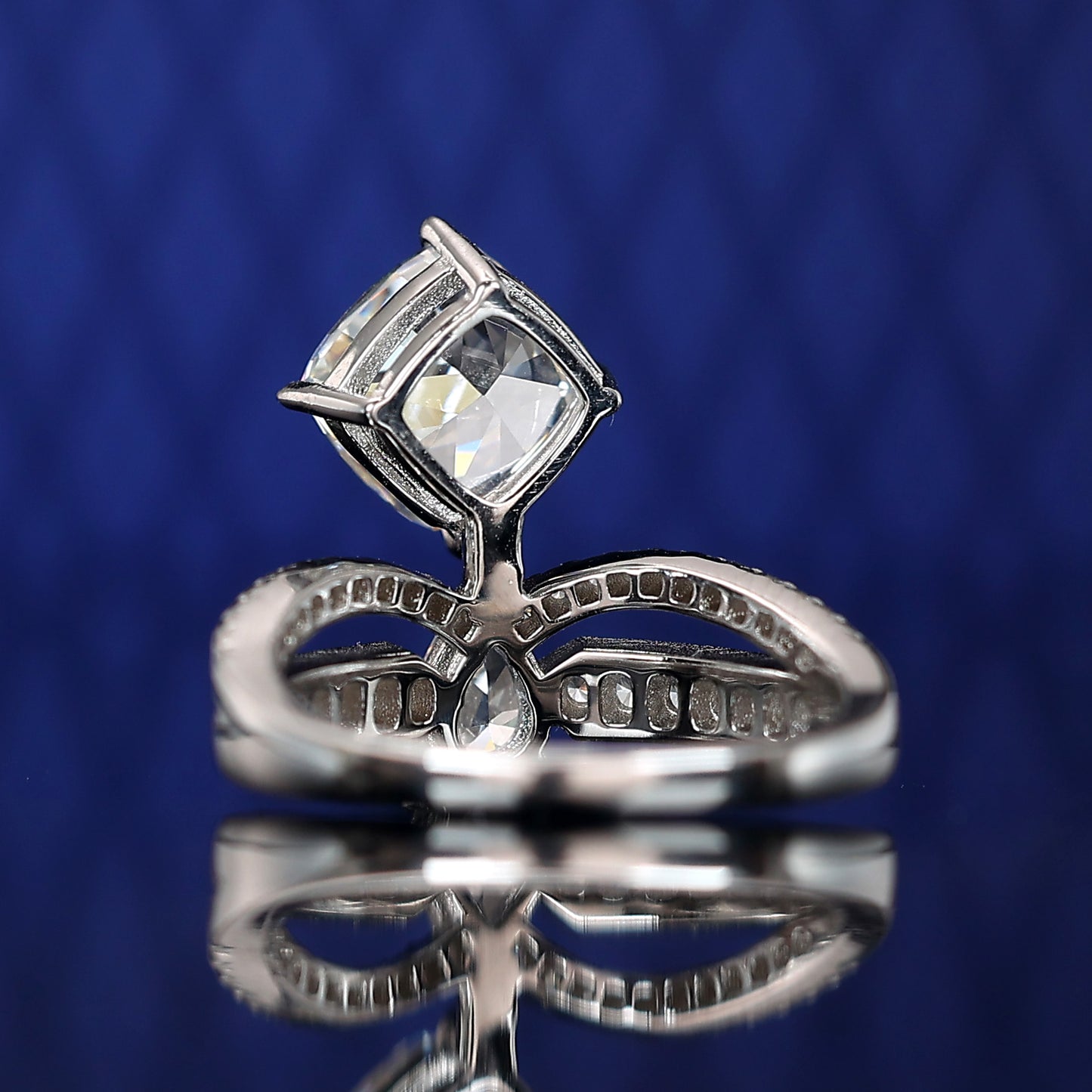Diamant clair micro-serti Couleur Pierres créées en laboratoire Bague couronne, argent sterling