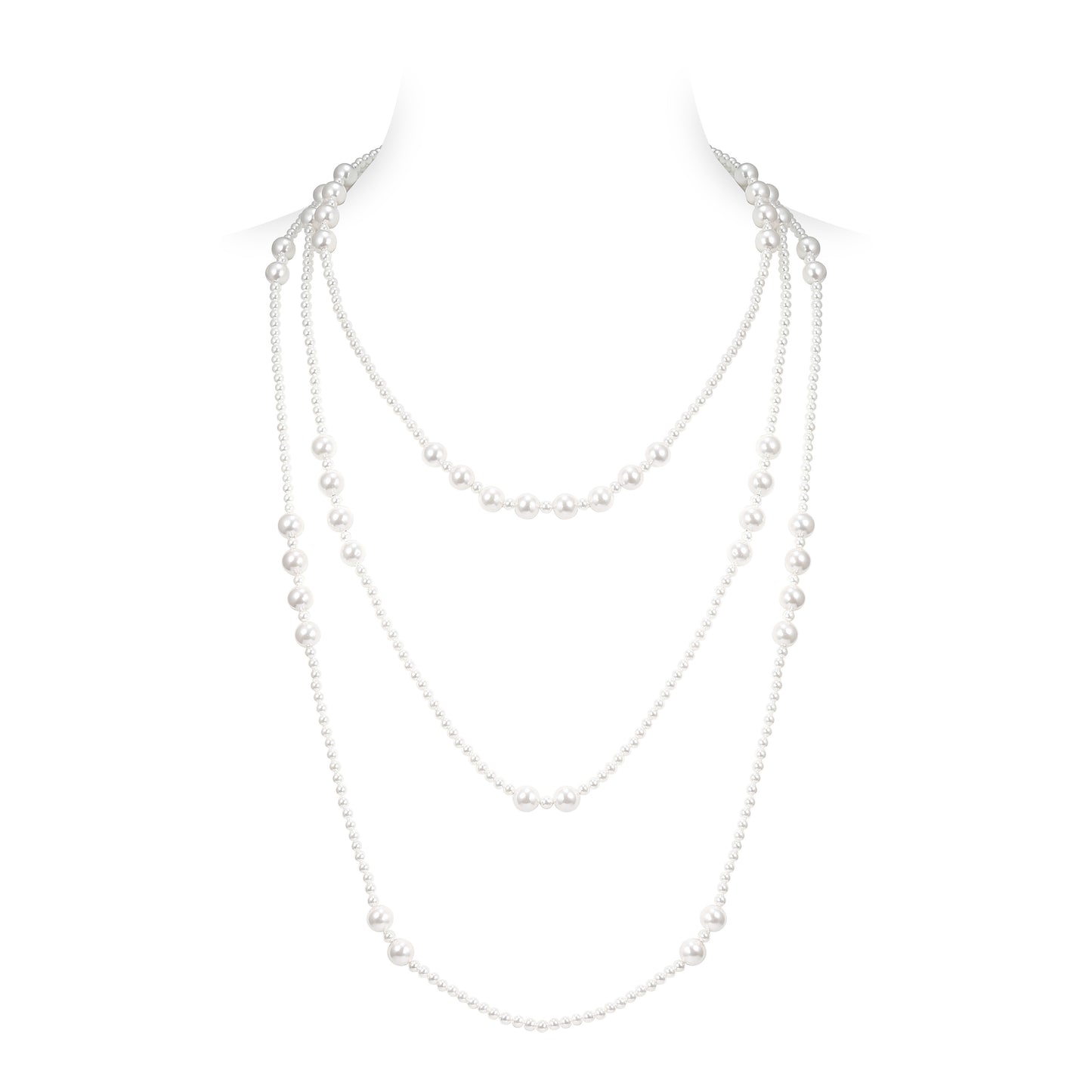 Promotional design White Shell pearl multi-purpose long necklace.