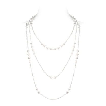 Promotional design White Shell pearl multi-purpose long necklace.