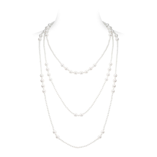 Promotional design White Shell pearl multi-purpose long necklace.