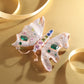 Customized only 1 piece Micro-setting Mixed color Lab created stones The butterfly detailed brooch, sterling silver