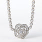 Micro-setting lab created stones Camellia Bubble chain necklace, sterling silver.