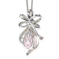 Collier goutte d'eau couleur morganite rose micro-serti, argent sterling 