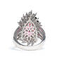 Special offer Micro-setting Pink diamond color Lab created stones fancy water drop ring, sterling silver