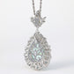 Micro-setting Paraiba color  water drop necklace, sterling silver. (20.75 carat)